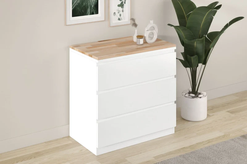 Holzplatte für Malm Kommode 80 cm breit