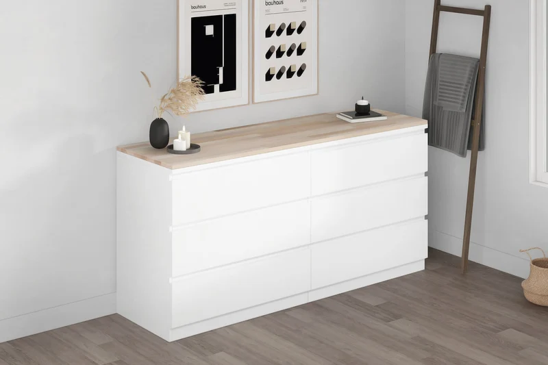 Holzplatte für Malm Kommode 160 cm breit