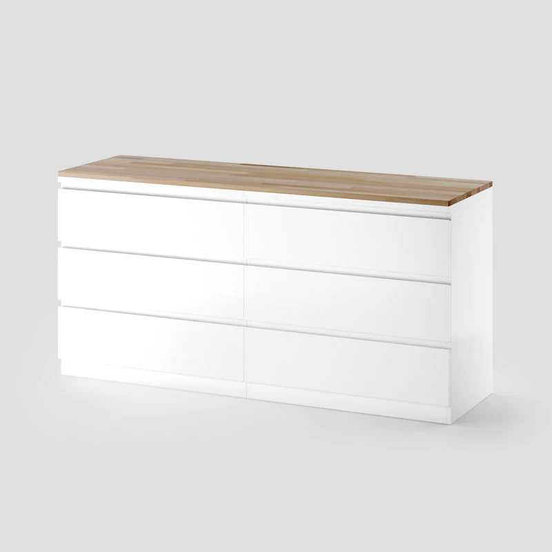 Holzplatte für Malm Kommode 160 cm breit