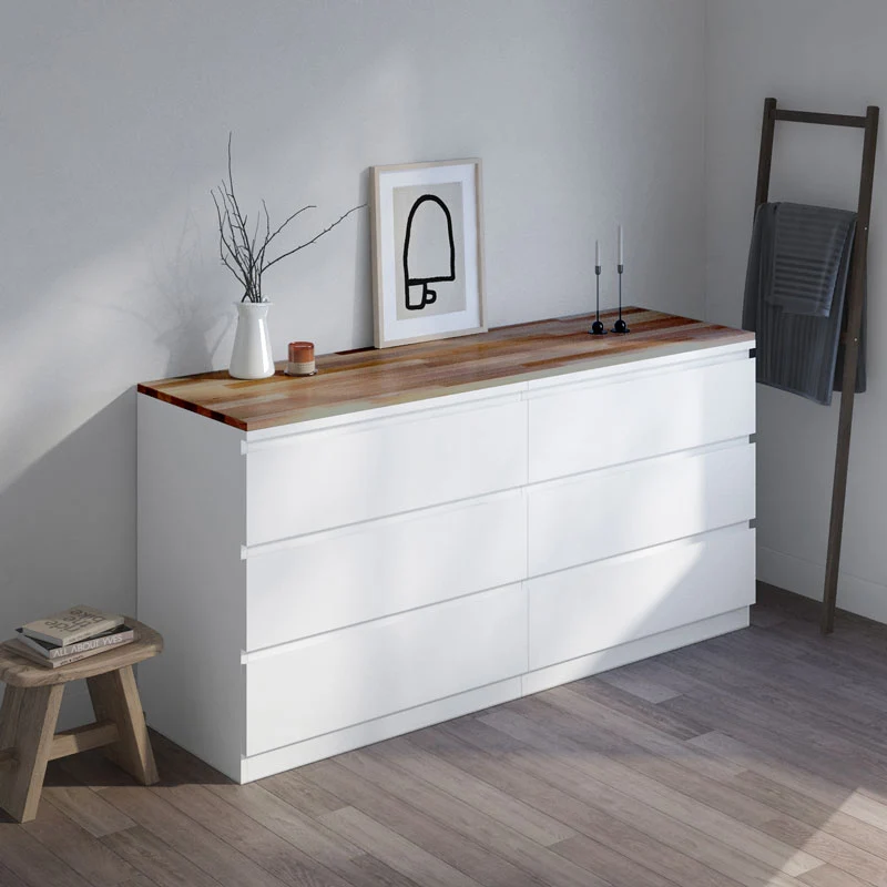 Holzplatte für Malm Kommode 160 cm breit