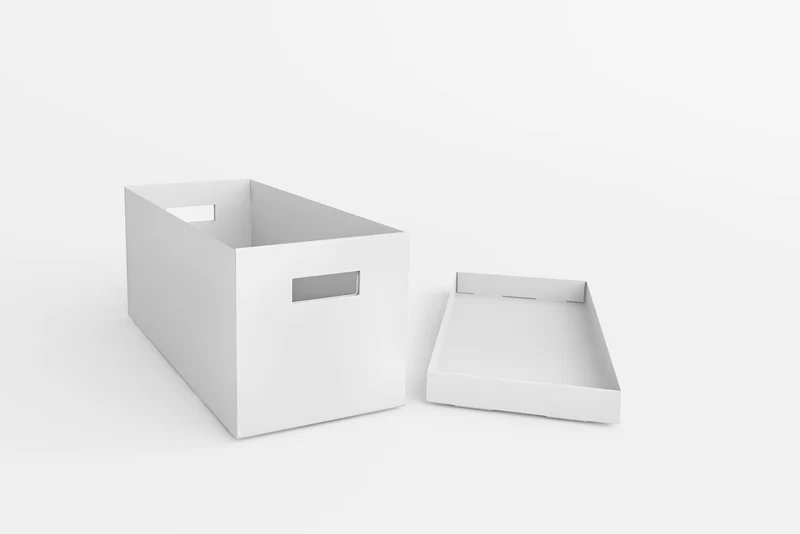 Kallax Boxen aus weißem Pappkarton