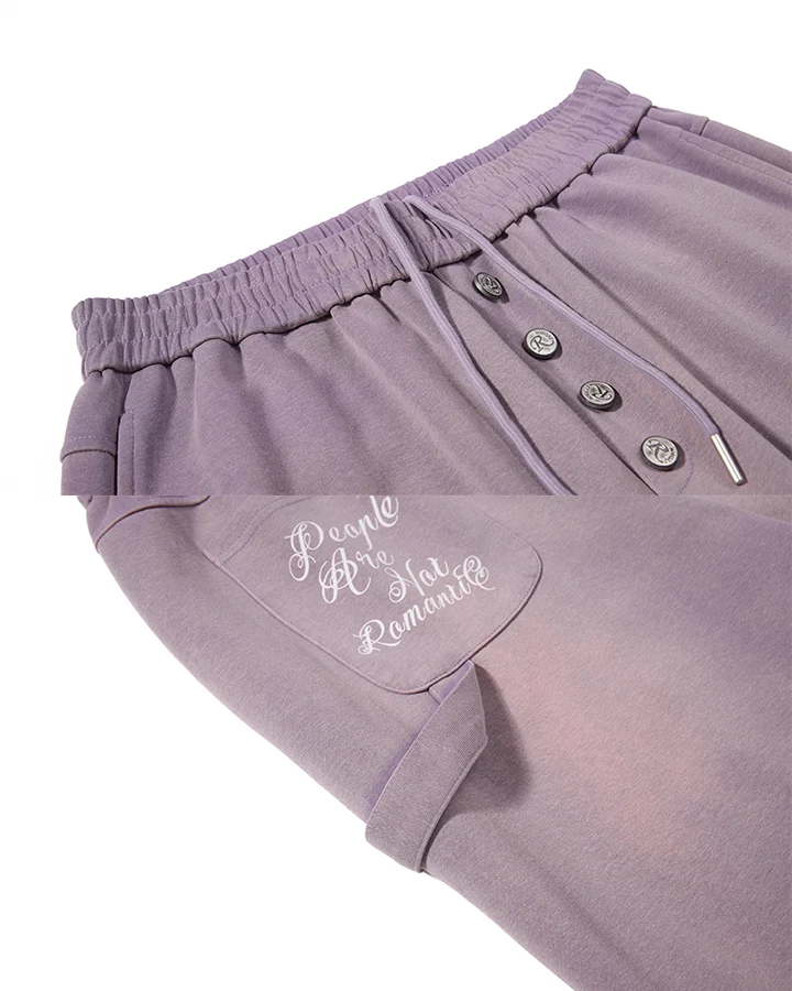 KIIKIO Dark Letter Embroidery Wide Leg Sweatpants