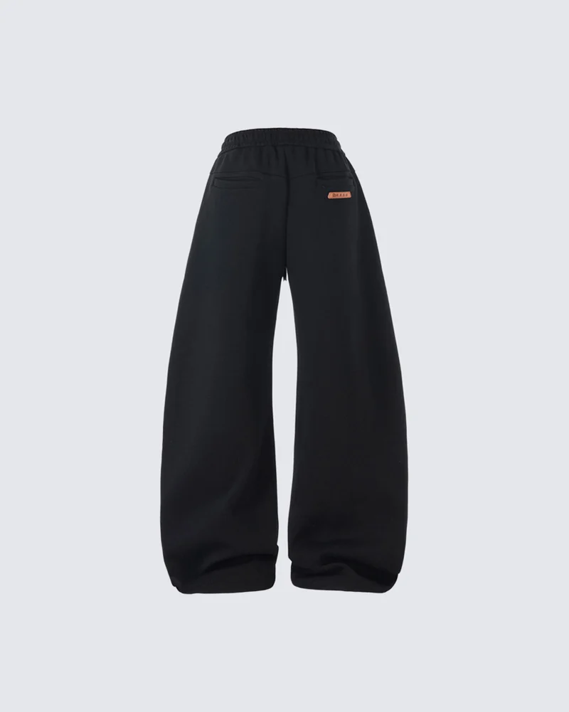 KIIKIO Contrast Panel Number Wide Leg Sweatpants