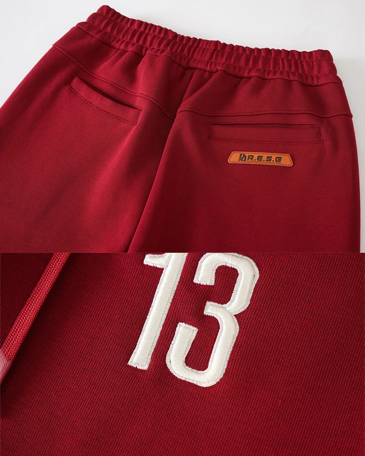 KIIKIO Contrast Panel Number Wide Leg Sweatpants
