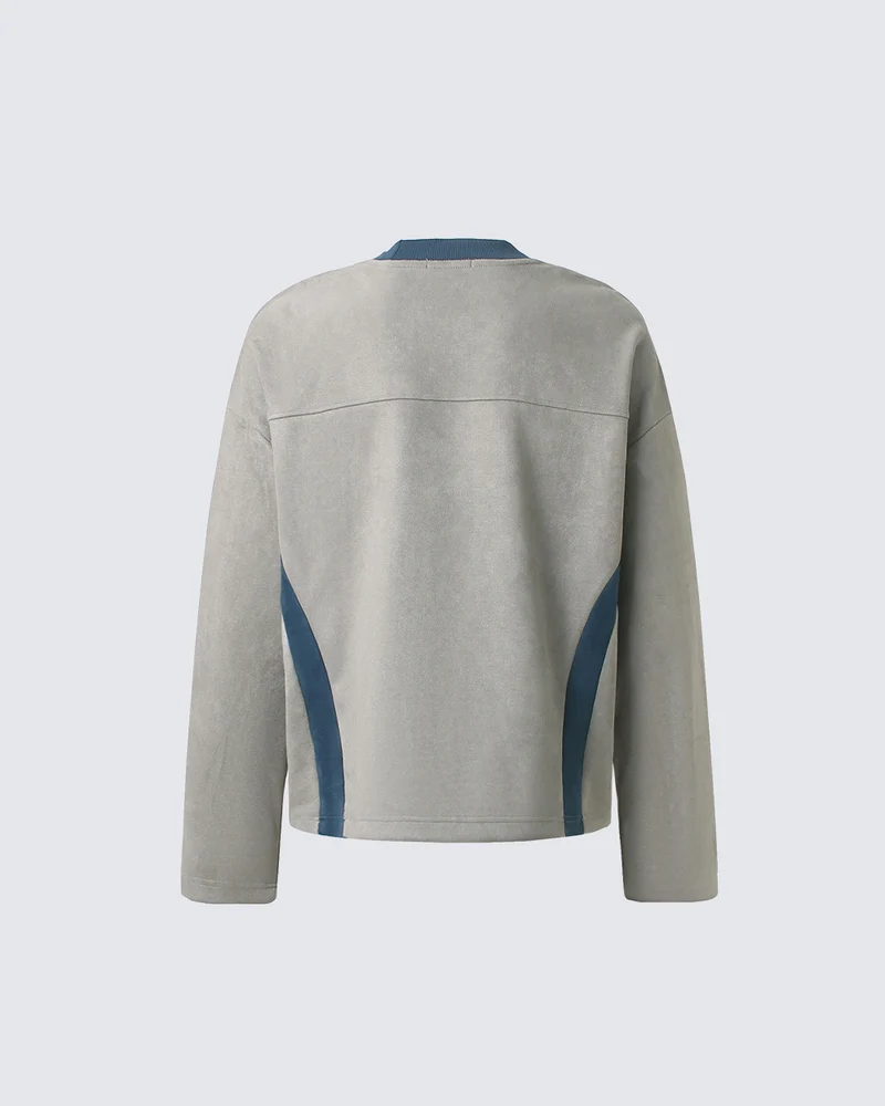 KIIKIO Street Contrast Panel Oversized Long Sleeve Tee