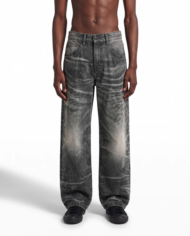 KIIKIO Vintage Washed Wide Leg Denim Jeans
