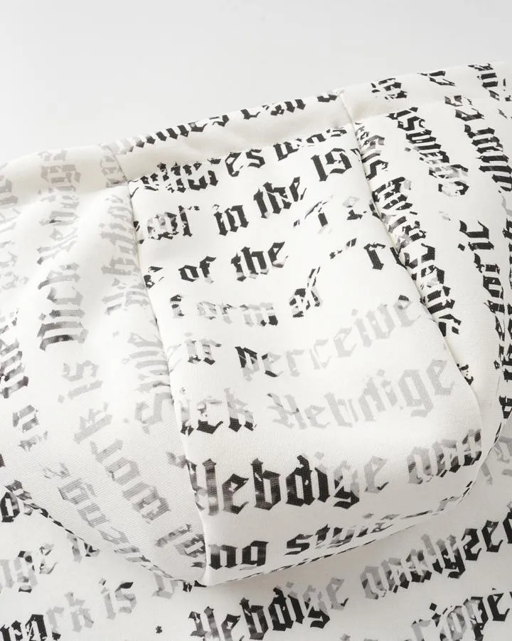 KIIKIO Vintage Gothic Text Print Zip-Up Hoodie