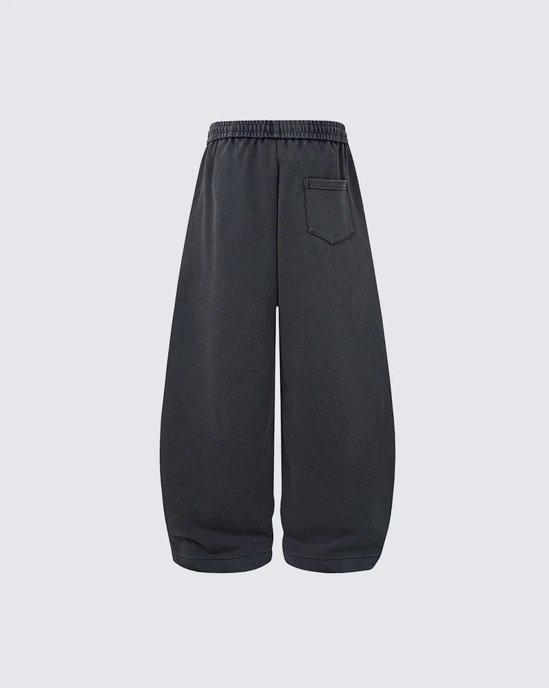 KIIKIO Washed Number Graphic Wide Leg Sweatpants