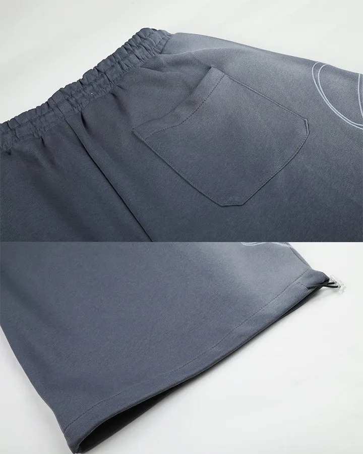 KIIKIO Washed Script Graphic Wide Leg Sweatpants