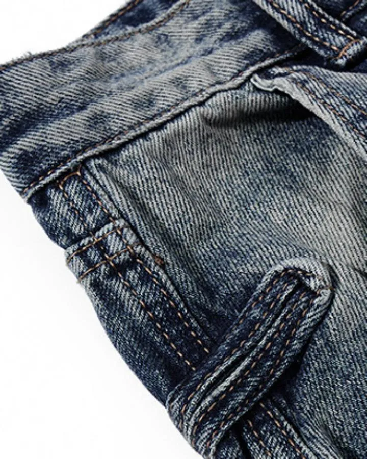 KIIKIO American Vintage Distressed Graphic Print Denim Jeans
