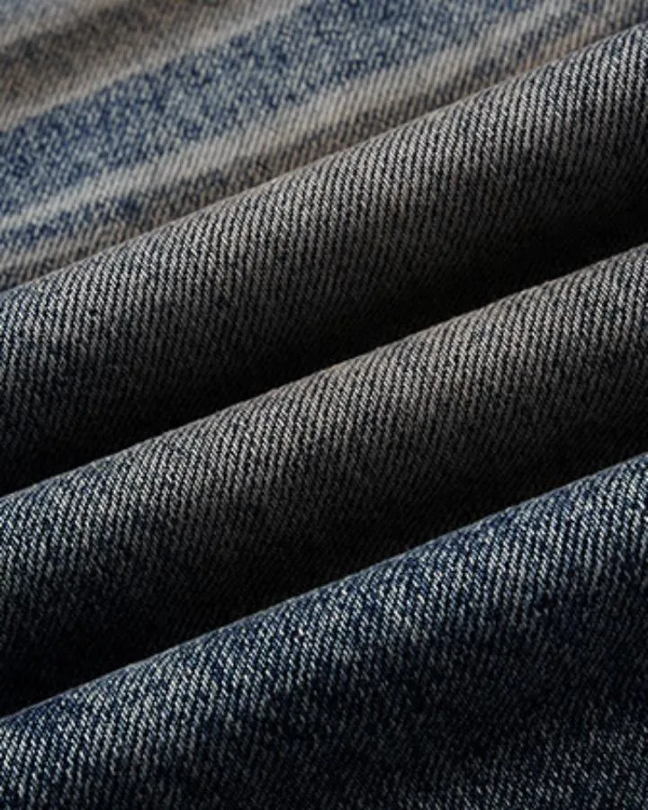 KIIKIO American Vintage Distressed Graphic Print Denim Jeans