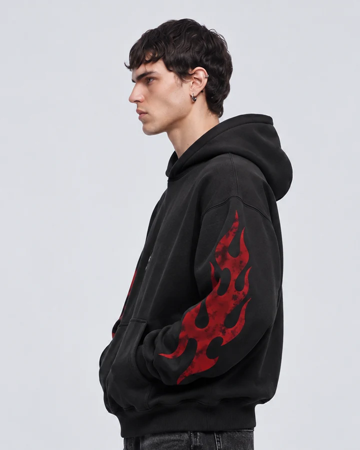 KIIKIO Dark Flame Mask Hood Zip Jacket