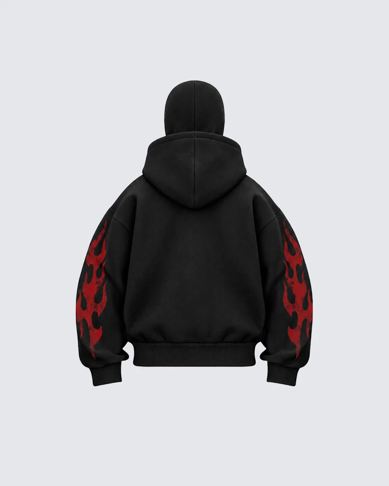 KIIKIO Dark Flame Mask Hood Zip Jacket