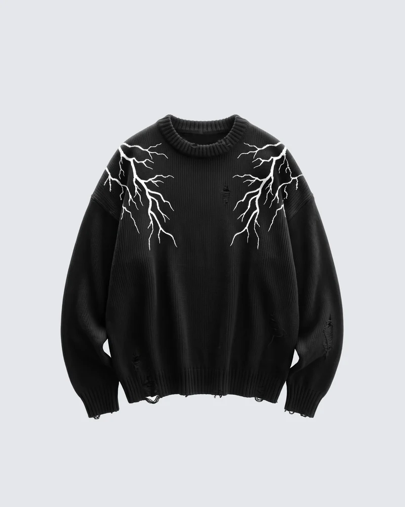KIIKIO LIGHTNING Series 2 | Punk Distressed Sweater
