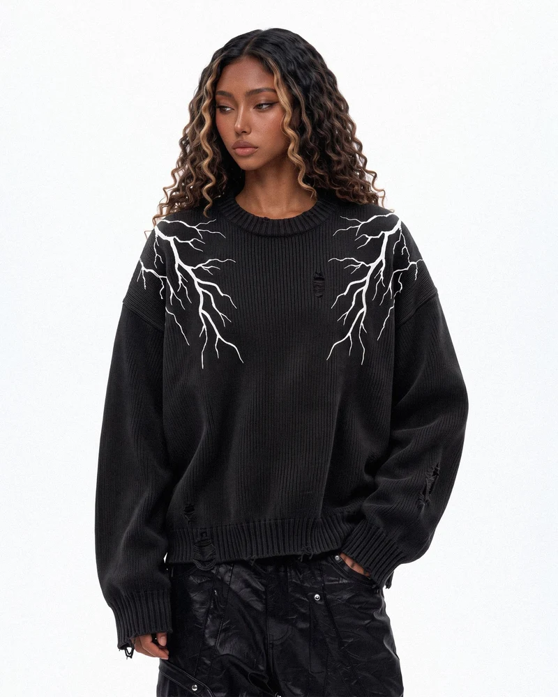 KIIKIO LIGHTNING Series 2 | Punk Distressed Sweater
