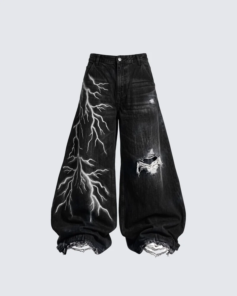 KIIKIO LIGHTNING Series 2 | Vintage Distressed Baggy Jeans