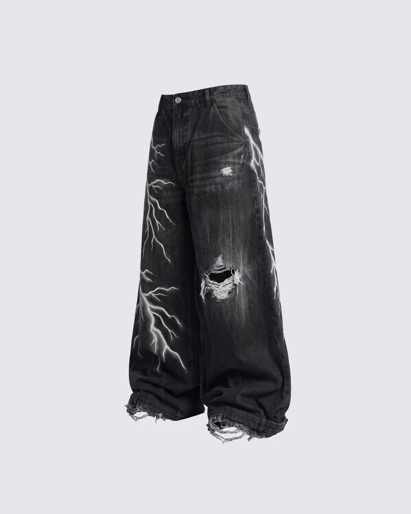 KIIKIO LIGHTNING Series 2 | Vintage Distressed Baggy Jeans