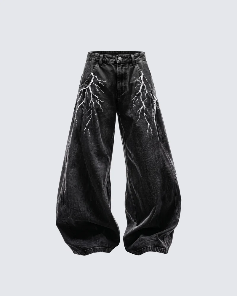 KIIKIO LIGHTNING Series 2 | Vintage Washed Baggy Jeans
