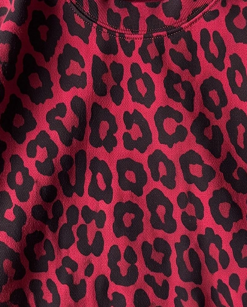 KIIKIO Vintage Leopard Pattern Long Sleeve Sweatshirt