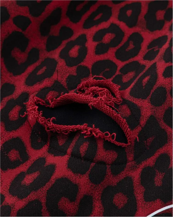 KIIKIO Vintage Leopard Pattern Wide Leg Sweatpants