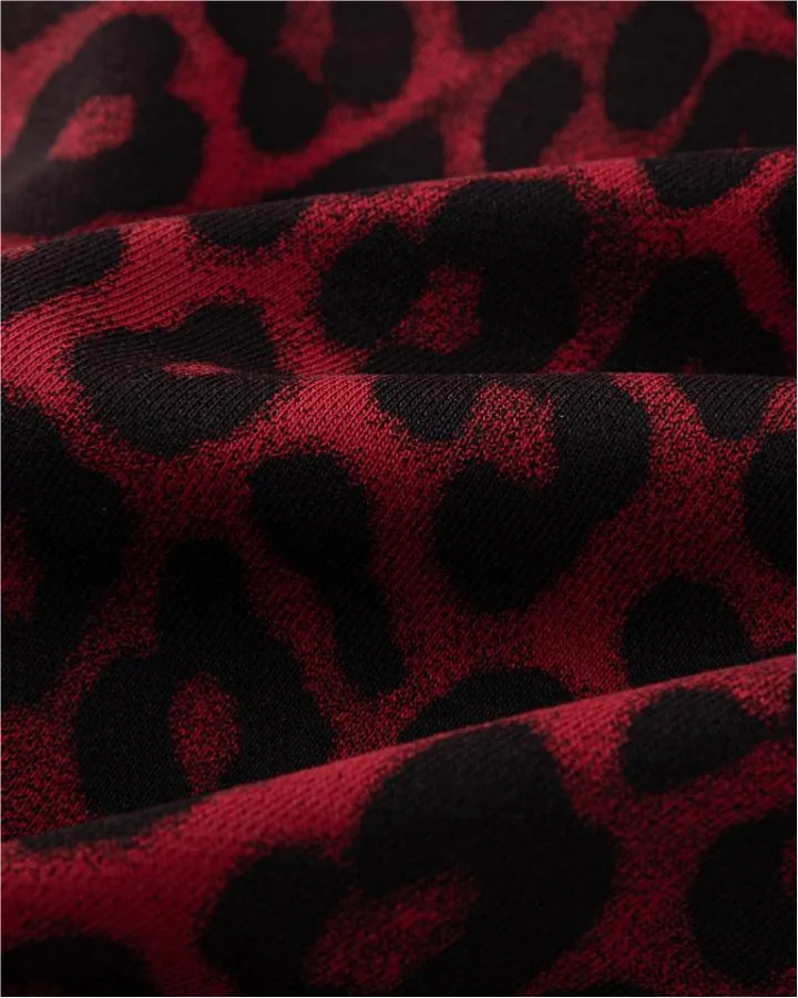 KIIKIO Vintage Leopard Pattern Wide Leg Sweatpants