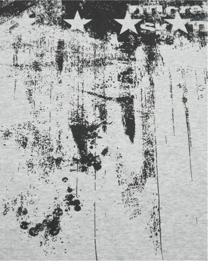 KIIKIO Vintage Distressed Graphic Short Sleeve T-Shirt