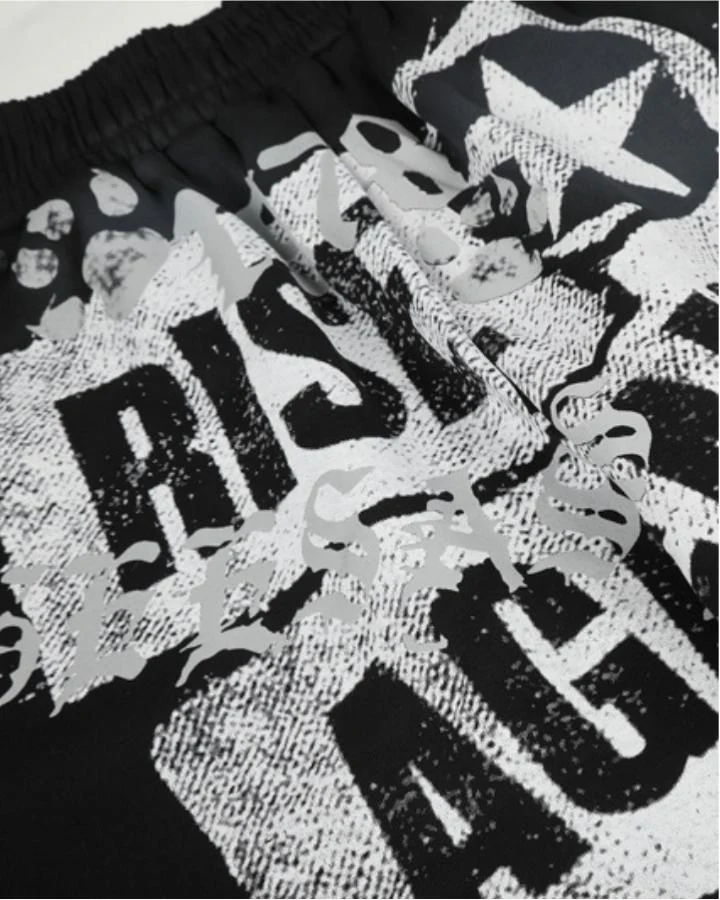 KIIKIO American-style Art Graphic Baggy Sweatpants