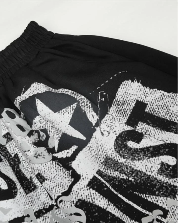 KIIKIO American-style Art Graphic Baggy Sweatpants