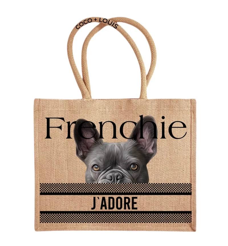 COCO+LOUIS Shopper Französische Bulldogge grau