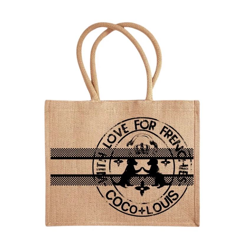 COCO+LOUIS Shopper Französische Bulldogge grau