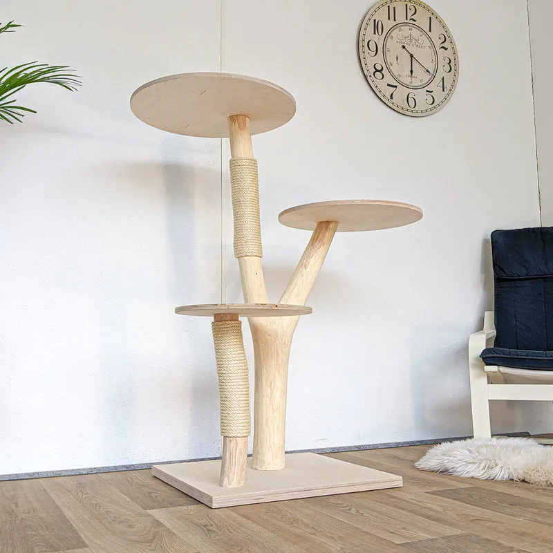 Naturkratzbaum 4571 Kratzbaum Natur Holz Design 125 cm hoch Katzenbaum