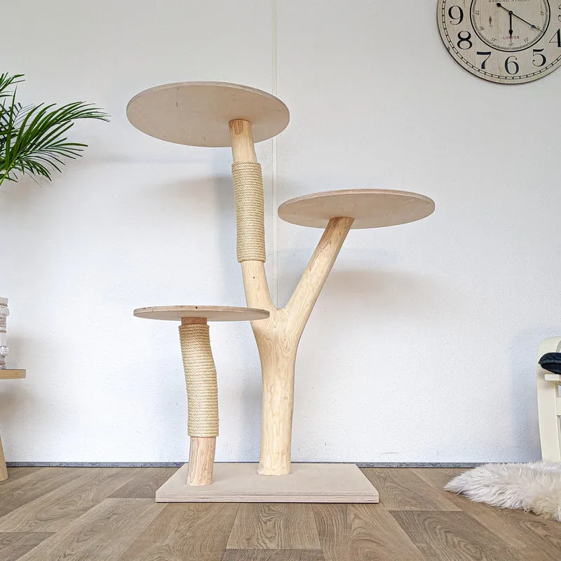 Naturkratzbaum 4571 Kratzbaum Natur Holz Design 125 cm hoch Katzenbaum