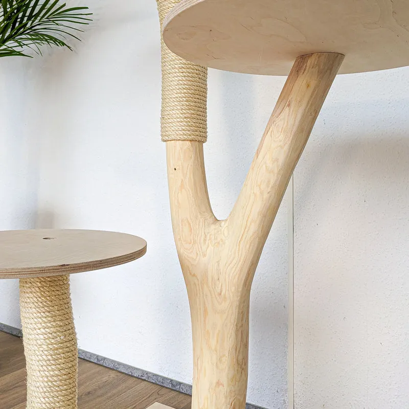Naturkratzbaum 4571 Kratzbaum Natur Holz Design 125 cm hoch Katzenbaum