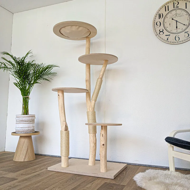 Naturkratzbaum 4569 Kratzbaum Natur Holz Design 175 cm hoch Katzenbaum