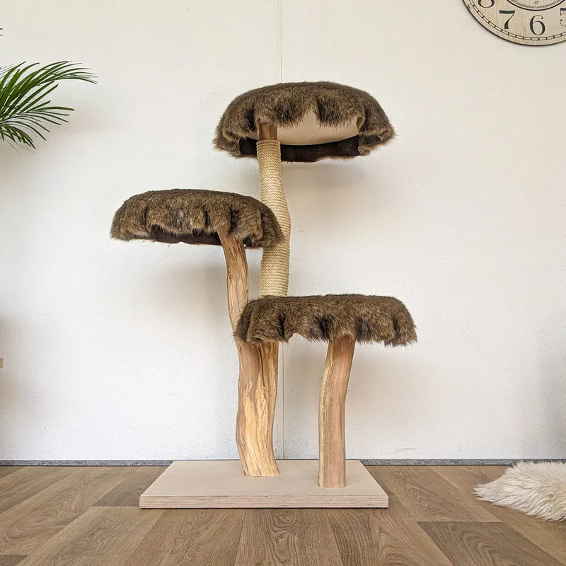 Naturkratzbaum 4568 Kratzbaum Natur Holz Design 114 cm hoch Katzenbaum