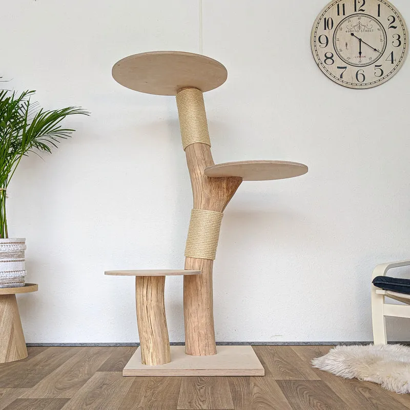 Naturkratzbaum 4567 Kratzbaum Natur Holz Design 145 cm hoch Katzenbaum