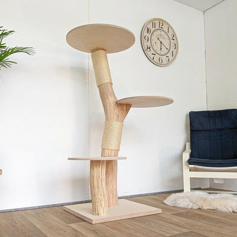 Naturkratzbaum 4567 Kratzbaum Natur Holz Design 145 cm hoch Katzenbaum