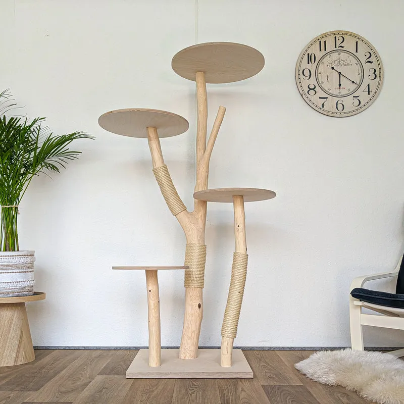 Naturkratzbaum 4565 Kratzbaum Natur Holz Design 174 cm hoch Katzenbaum