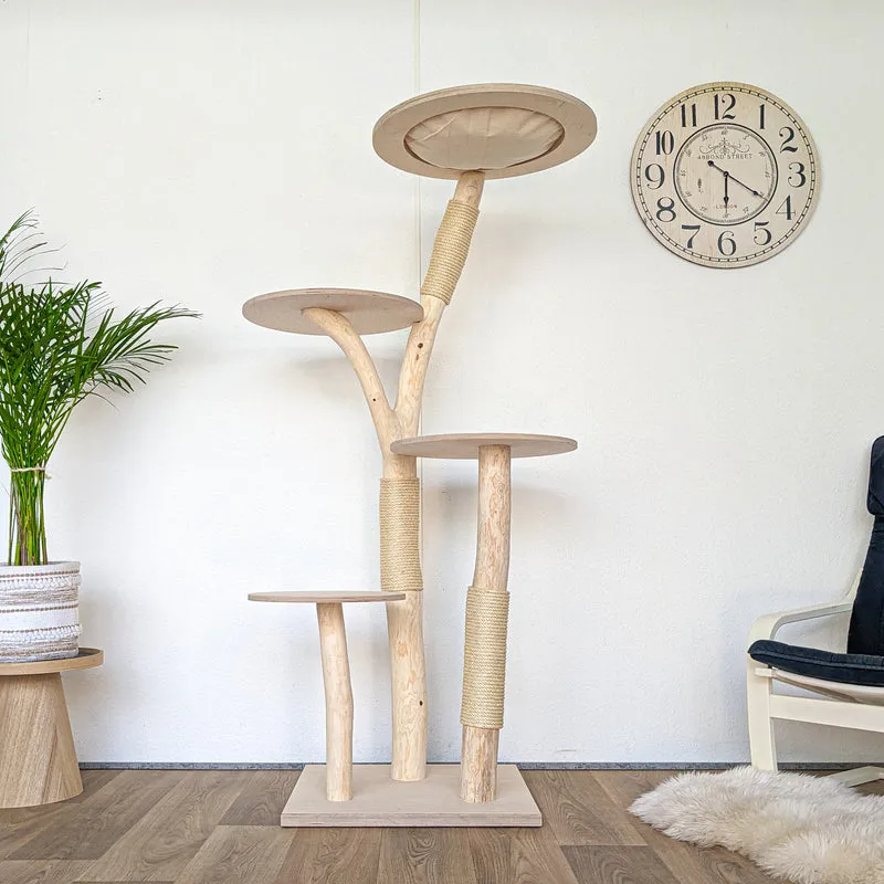 Naturkratzbaum 4561 Kratzbaum Natur Holz Design 175 cm hoch Katzenbaum