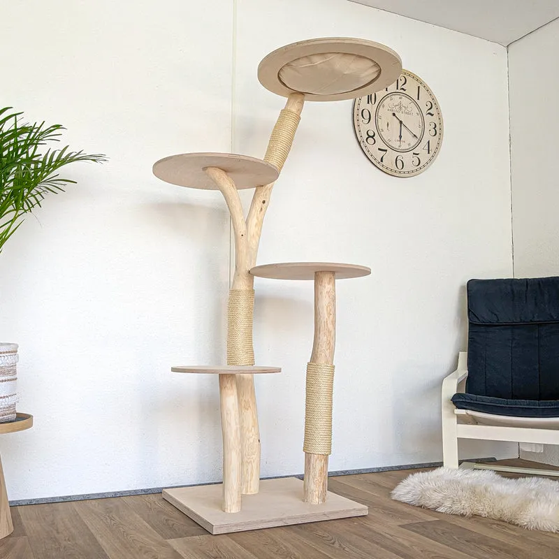 Naturkratzbaum 4561 Kratzbaum Natur Holz Design 175 cm hoch Katzenbaum