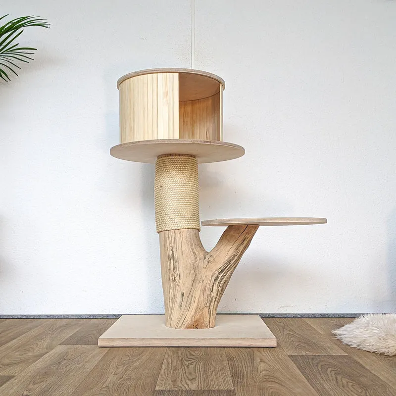 Naturkratzbaum 4562 Kratzbaum Natur Holz Design 104 cm hoch Katzenbaum