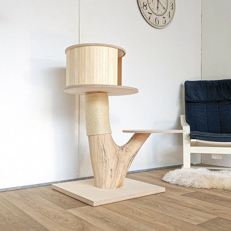 Naturkratzbaum 4562 Kratzbaum Natur Holz Design 104 cm hoch Katzenbaum