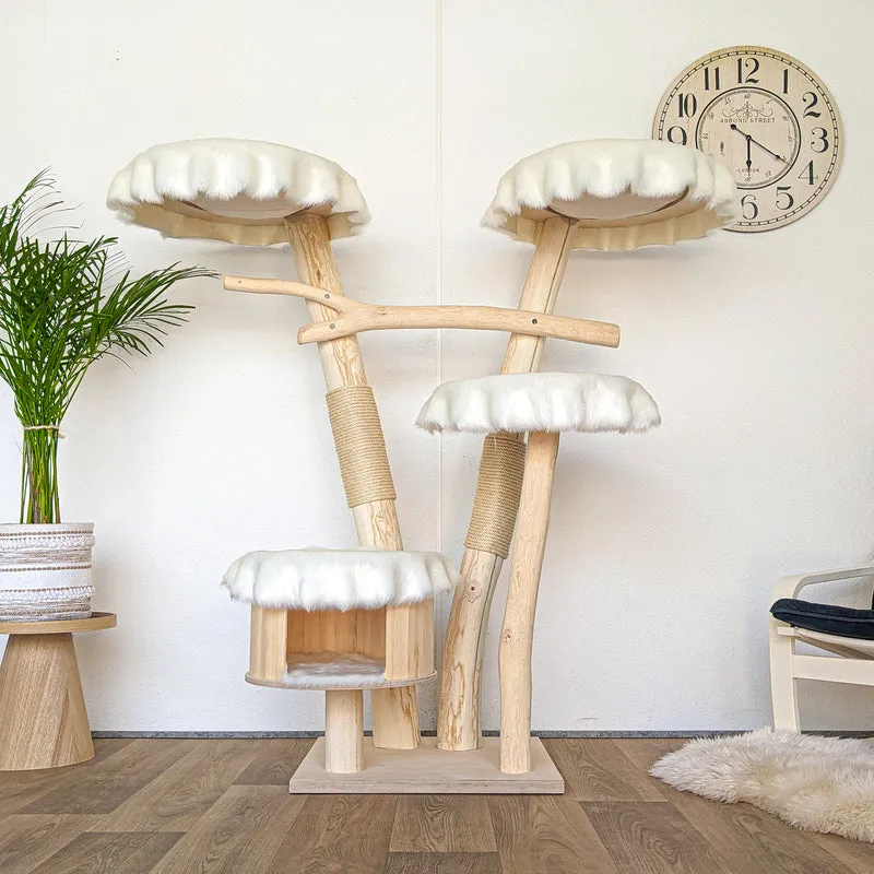 Naturkratzbaum 4560 Kratzbaum Natur Holz Design 155 cm hoch Katzenbaum