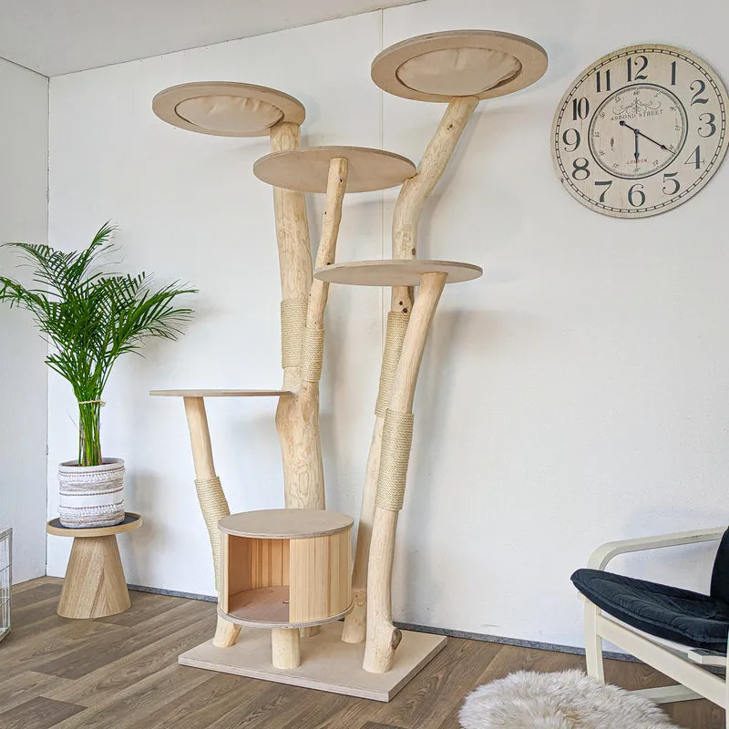 Naturkratzbaum 4559 Kratzbaum Natur Holz Design 203 cm hoch Katzenbaum