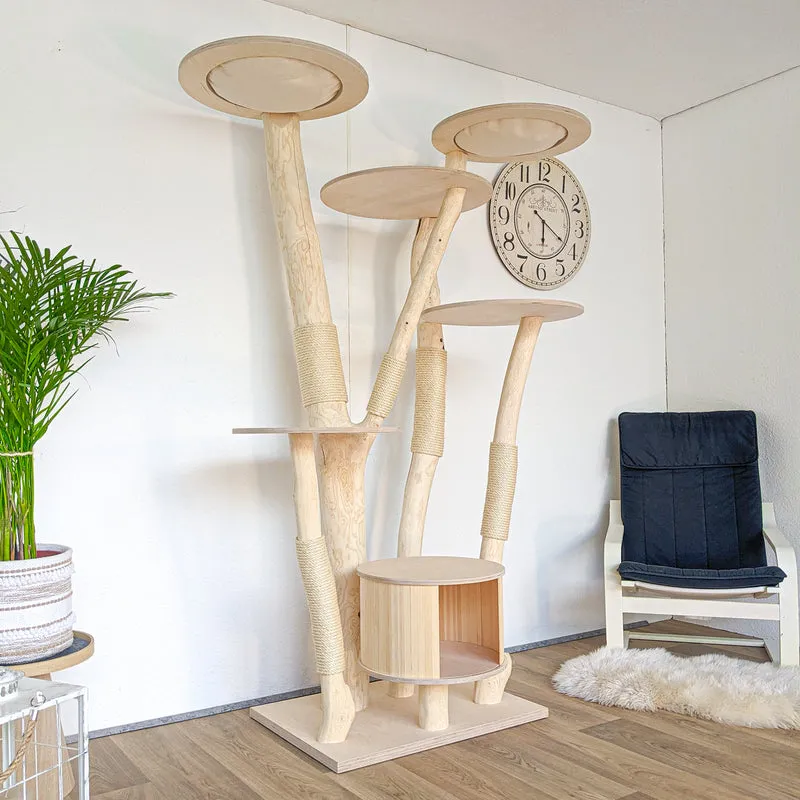 Naturkratzbaum 4559 Kratzbaum Natur Holz Design 203 cm hoch Katzenbaum