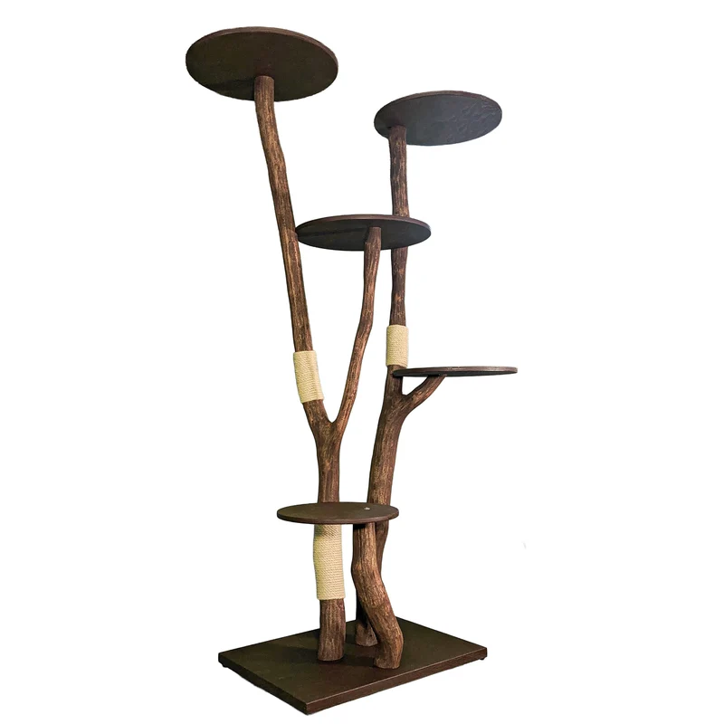 AUSSTELLUNGSSTÜCK - Outdoor Naturkratzbaum 4555 Kratzbaum Natur Holz Design 206 cm hoch Katzenbaum