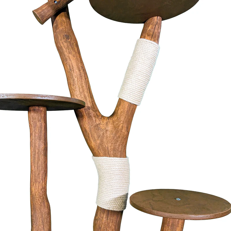 Outdoor Naturkratzbaum 4553 Kratzbaum Natur Holz Design 203 cm hoch Katzenbaum