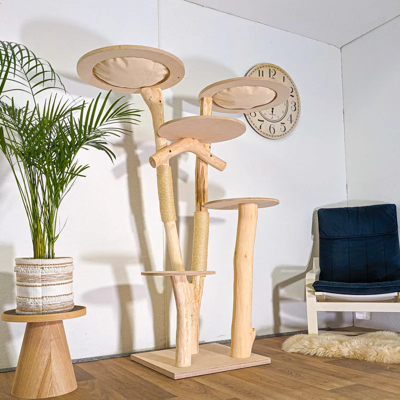 RESERVIERT - Naturkratzbaum 4548 Kratzbaum Natur Holz Design 165 cm hoch Katzenbaum