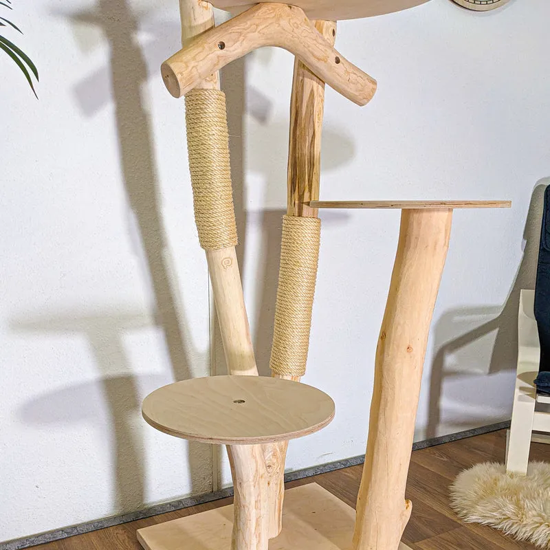 RESERVIERT - Naturkratzbaum 4548 Kratzbaum Natur Holz Design 165 cm hoch Katzenbaum