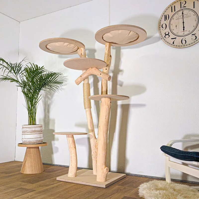 RESERVIERT - Naturkratzbaum 4548 Kratzbaum Natur Holz Design 165 cm hoch Katzenbaum